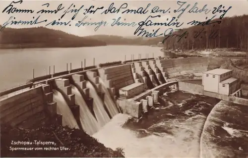 AK Kriebstein Zschopau-Talsperre Sperrmauer Sachsen 1933 gelaufen Postkarte