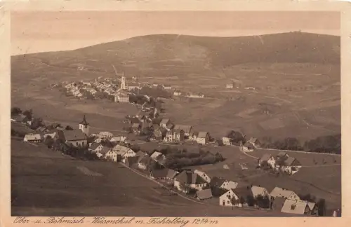 AK Böhmisch Wiesenthal Stadtansicht Böhmen 1922 gelaufen Postkarte