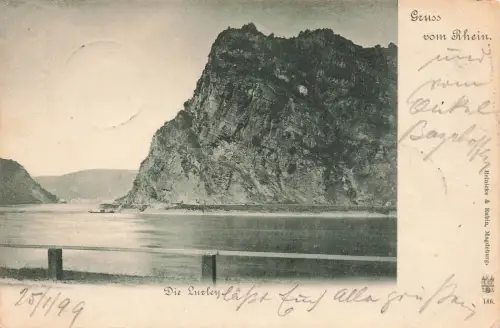 AK Sankt Goarshausen Loreley Rheinland-Pfalz 1899 gelaufen Postkarte