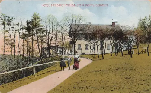 AK Jössnitz Hotel Friedrich August Stein 1921 Vogtländische Schweiz Sachsen