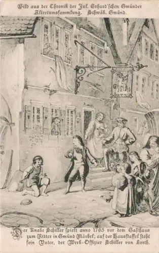 AK Gmünd Schiller Gasthaus zum Ritter Österreich 1905 gelaufen Postkarte