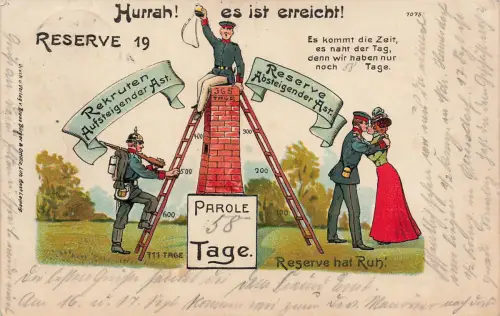 AK Reserve hat Ruh Rekruten Bruno Buerger u. Ottillie No 7075 1905 Postkarte