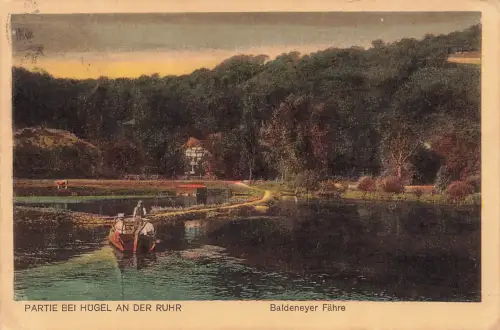AK Hügel an der Ruhr Baldeneyer Fähre Nordrhein-Westfalen 1924 Postkarte