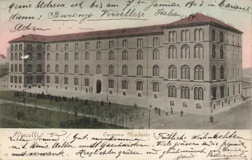 AK Vercelli Caserma Umberto I. Italien 1902 gelaufen Postkarte