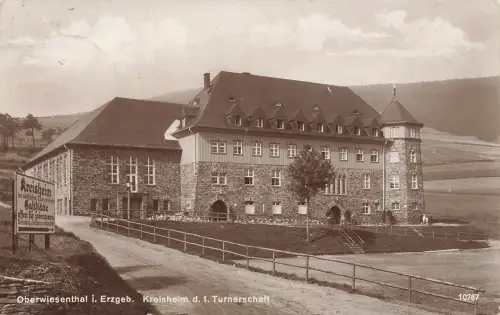 AK Oberwiesenthal Kreisheim 1 Tunerschaft Sachsen Erzgebirge gelaufen Postkarte