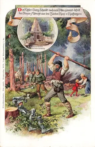 AK Schwarzenberg Befreiung Prinz Fürstenbrunn Sachsen ungelaufen Postkarte