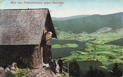 AK Eisenstein Železná Ruda Arberschutzhaus Böhmen gelaufen Postkarte