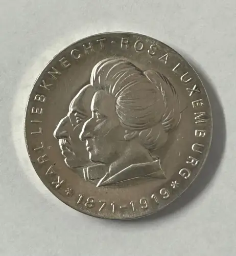 DDR 20 Mark 1971 Rosa Luxemburg / Karl Liebknecht Silber Gedenkmünze