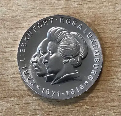 DDR 20 Mark 1971 Rosa Luxemburg / Karl Liebknecht Silber stgl.