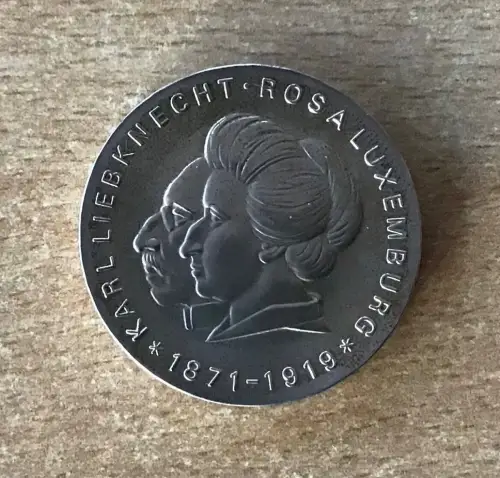 DDR 20 Mark 1971 Rosa Luxemburg / Karl Liebknecht Silber