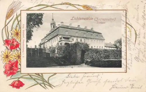 AK Lichtenwalde Zschopauthal Schloss Sachsen 1903 gelaufen Postkarte
