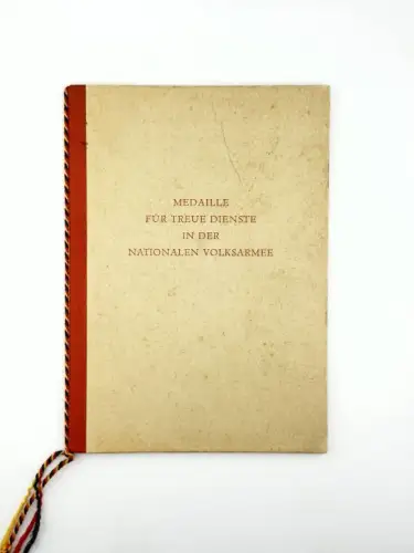 DDR NVA Urkunde Medaille für treue Dienste in der NVA Silber 1973 Stabsfeldwebel