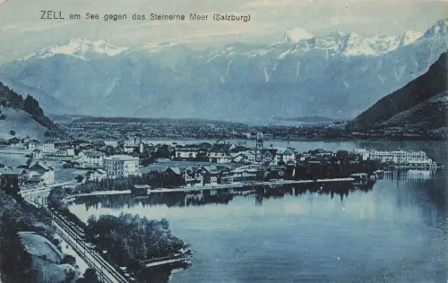 AK Zell am See Steinernes Meer Alpen Salzburg 1921 gelaufen Postkarte