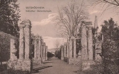 AK Veitshöchheim Indischer Säulentempel Bayern 1922 gelaufen Postkarte