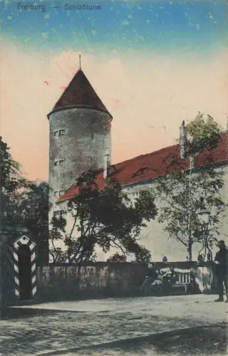 AK Freiberg Schloßturm Sachsen 1923 gelaufen Postkarte