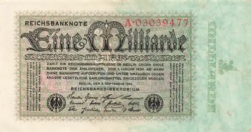 Reichsbanknote 1 Milliarde Mark 5.9.1923 DEU-131a