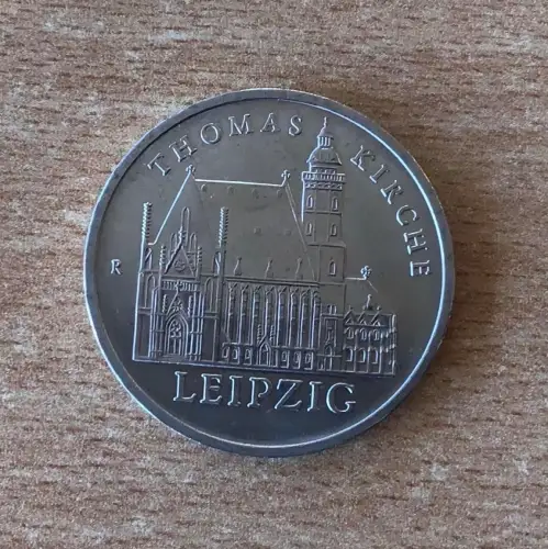 DDR Münze, 5 Mark 1984 Thomas Kirche Leipzig