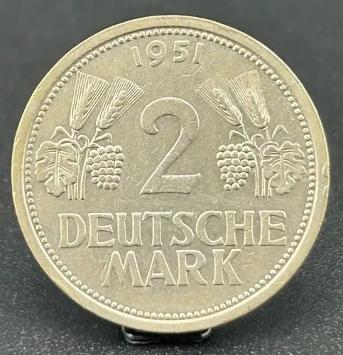 2 Deutsche Mark 1951 J Bundesrepublik Deutschland