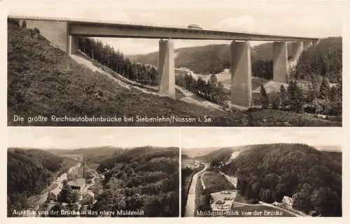 AK Siebenlehn Mehrbildkarte Reichsautobahnbrücke Sachsen Muldental Postkarte