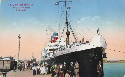 AK Dampfschiff Princess Matoika United States Lines New York gelaufen Postkarte