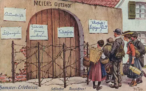 AK 1.WK Hamster Erlebnisse Schlechte Aussichten Arthur Thiele 1918 Patriotika