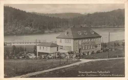 AK Falkenhain Strandgasthaus Talsperre Kriebstein Sachsen 1919 Postkarte