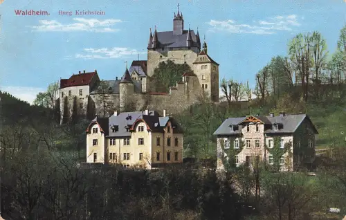 AK Waldheim Burg Kriebstein Sachsen 1915 gelaufen Postkarte