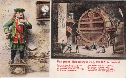 AK Heidelberg Das große Heidelberger Fass Baden-Württemberg ungelaufen Postkarte