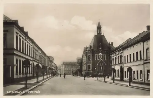 AK Lengenfeld Poststraße Sachsen Vogtland ungelaufen Postkarte Litho