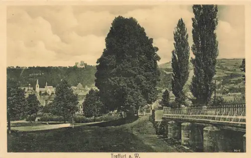 AK Treffurt a. W. Stadtansicht Brücke Kirche Thüringen ungelaufen Postkarte