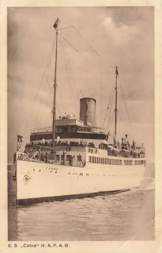AK Schiff S. S. Cobra H.A.P.A.G 1928 gelaufen Postkarte
