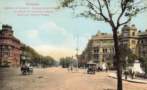 AK Budapest Andrassy ut Andrassy Straße Rotunde ungelaufen Postkarte