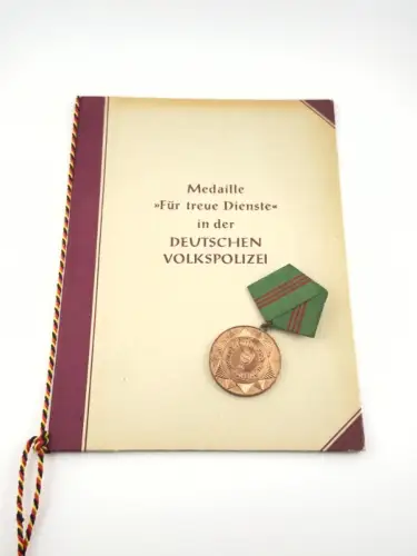 DDR Medaille Volkspolizei Treue Dienste Stufe III, Urkunde Meister 1955