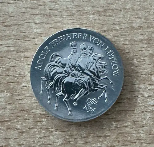 DDR 5 Mark 1984 Adolf Freiherr von Lützow Gedenkmünze