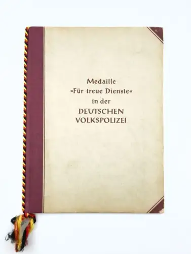 DDR DVP Urkunde Volkspolizei treue dienste Stufe III 1955 VP-Hauptwachmeister