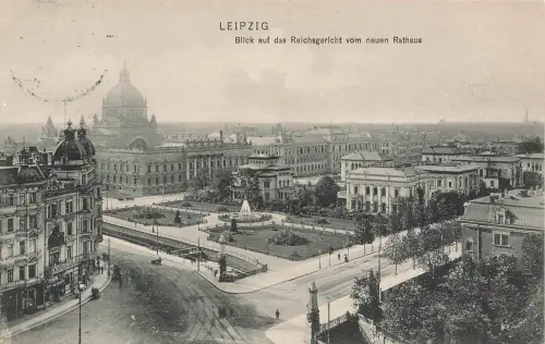 AK Leipzig Reichsgericht Werbekarte Sachsen 1907 gelaufen Postkarte