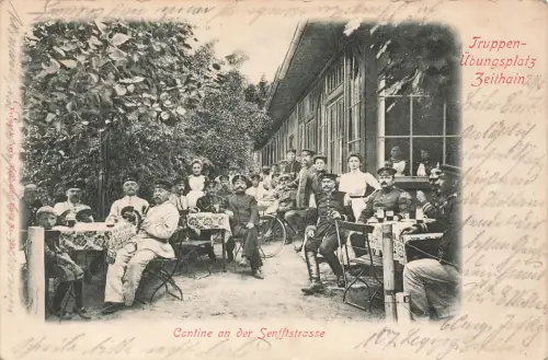 AK Zeithain Kantine an Senfftstraße Truppenübungsplatz Sachsen 1904 Postkarte
