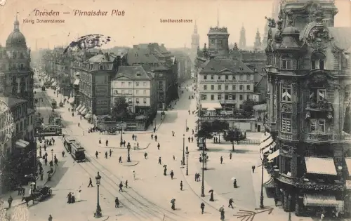 AK Dresden Pirnaischer Platz Landhausstraße Mesel Terasse Sachsen 1913 Postkarte