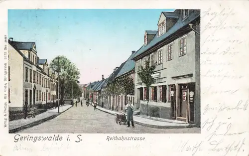 AK Geringswalde Reitbahnstraße Sachsen 1905 gelaufen Postkarte