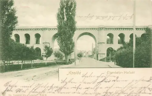 AK Apolda Eisenbahn Viadukt Thüringen 1900 gelaufen Postkarte