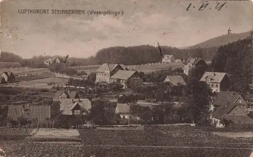AK Steinbergen Luftkurort Ortsansicht Niedersachsen 1921 gelaufen Postkarte