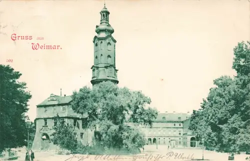 AK Weimar Residenzschloss Thüringen 1898 gelaufen Postkarte