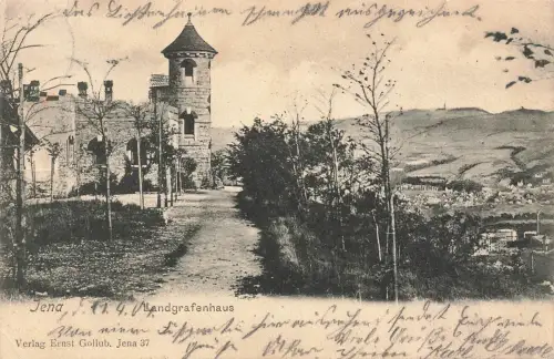 AK Jena Landgrafenhaus Thüringen 1904 gelaufen Postkarte