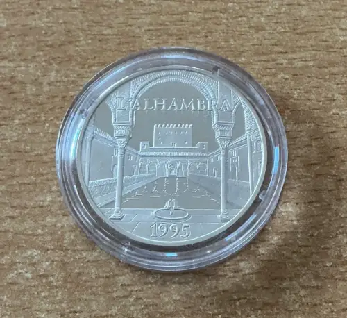 ECU Frankreich 100 Francs 1995 Alhambra PP Silber Zertifikat