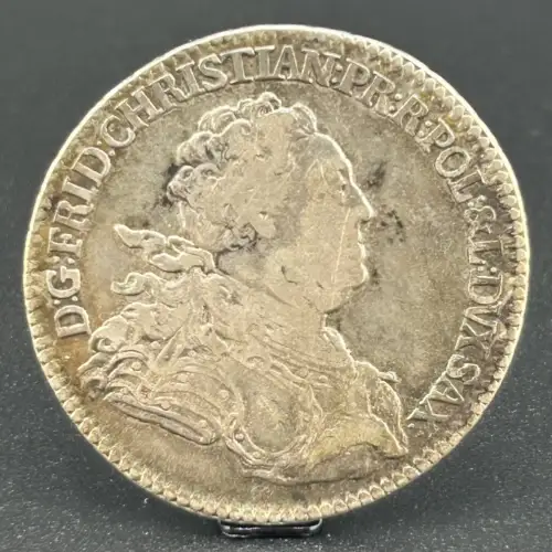2/3 Taler 1763 FWöF Friedrich Christian Dresden Sachsen-Albertinische Linie