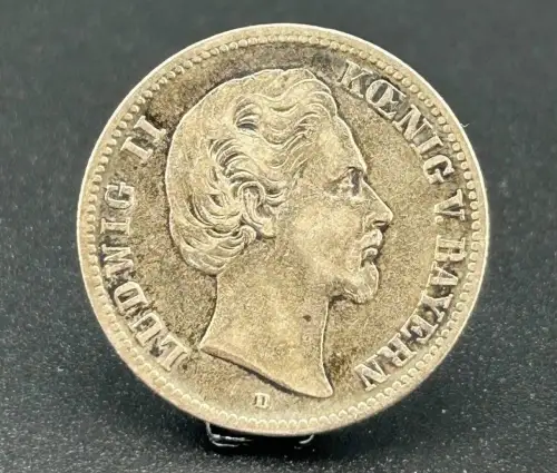 2 Mark 1876 D Ludwig II. Königreich Bayern Kaiserreich