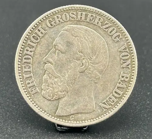 2 Mark 1896 G Friedrich I. Großherzogtum Baden Kaiserreich