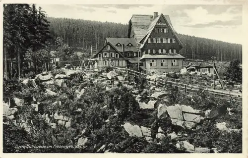 AK Riesengebirge Zackefallbaude Niederschlesien ungelaufen Postkarte