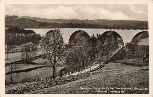 AK Göltzschtal Reichsautobahnbrücke Strecke Chemnitz Hof Sachsen Postkarte