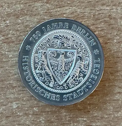 DDR 20 Mark 750 Jahre Berlin Historisches Stadtsiegel 1987 Silber Gedenkmünze